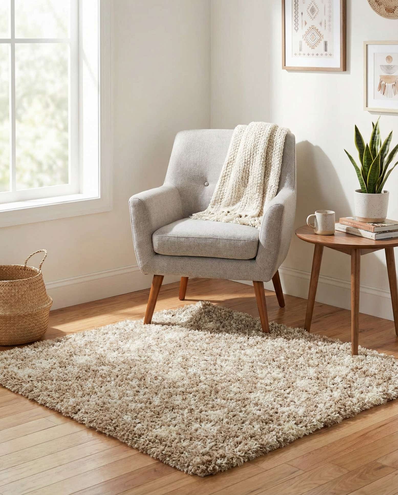 3' x 3' Moroccan Trellis Shag Square Rug