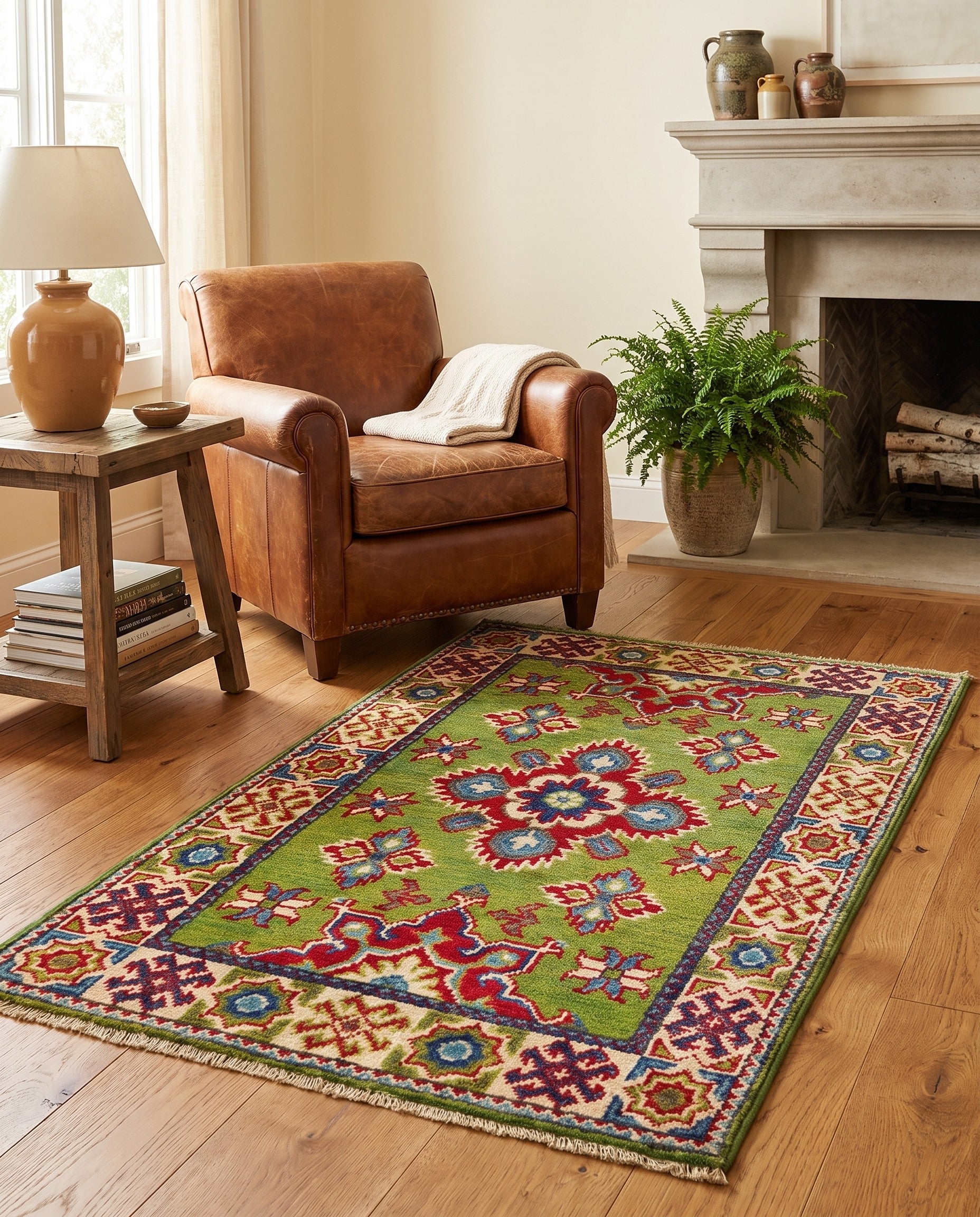 2' x 3' 5 Hand Knotted Kazak Rug