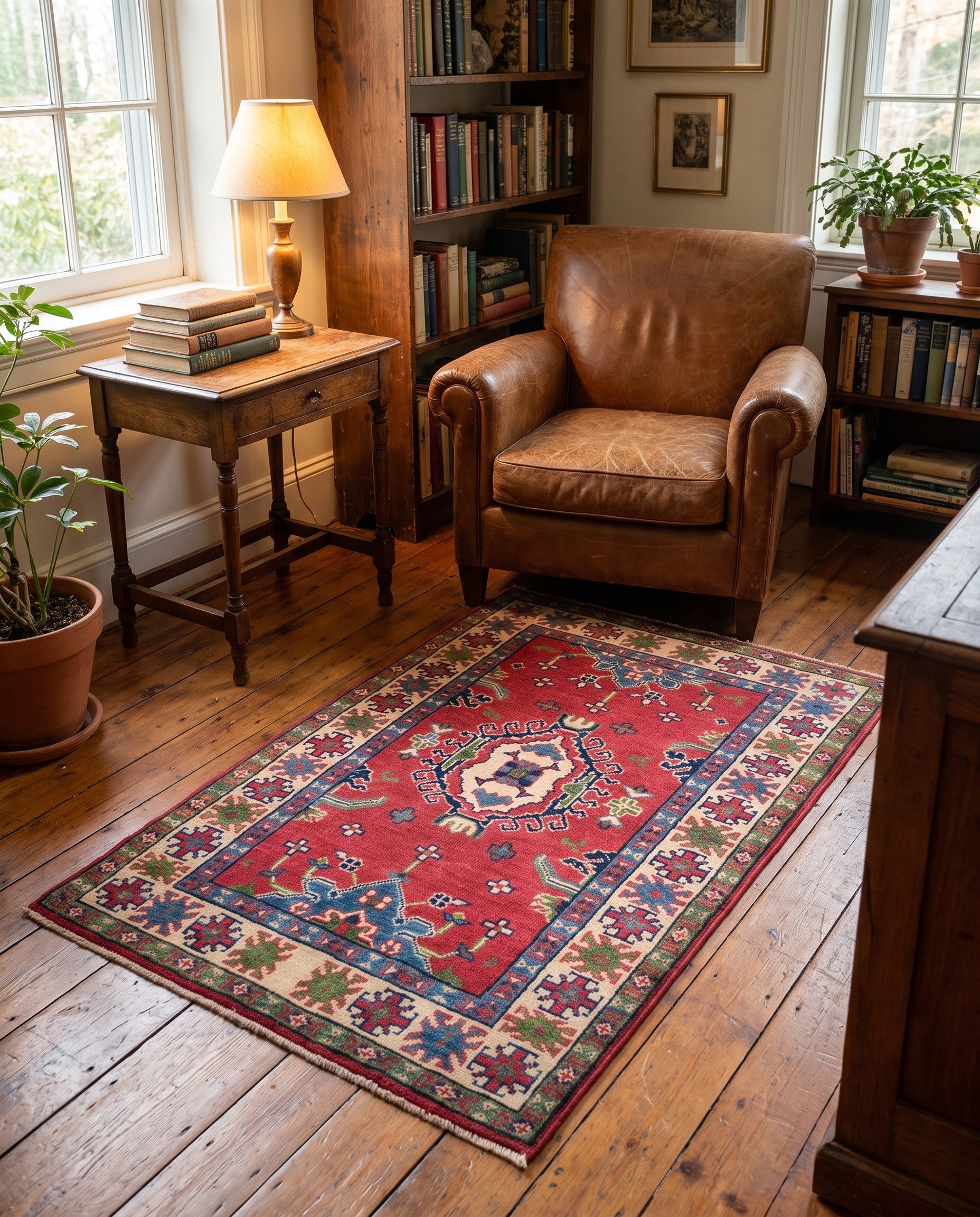 2' 6 x 4' Hand Knotted Kazak Rug