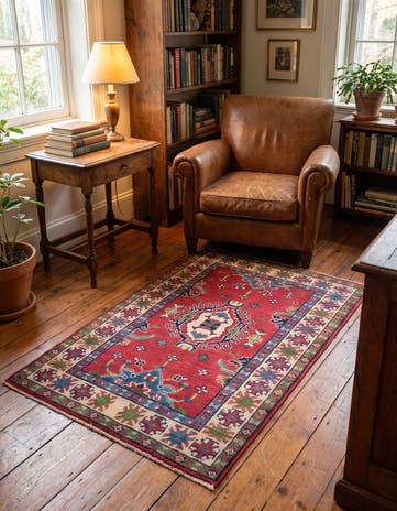 2' 6 x 4' Hand Knotted Kazak Rug