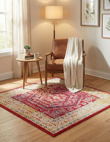 Magenta Aurelia Square Rug
