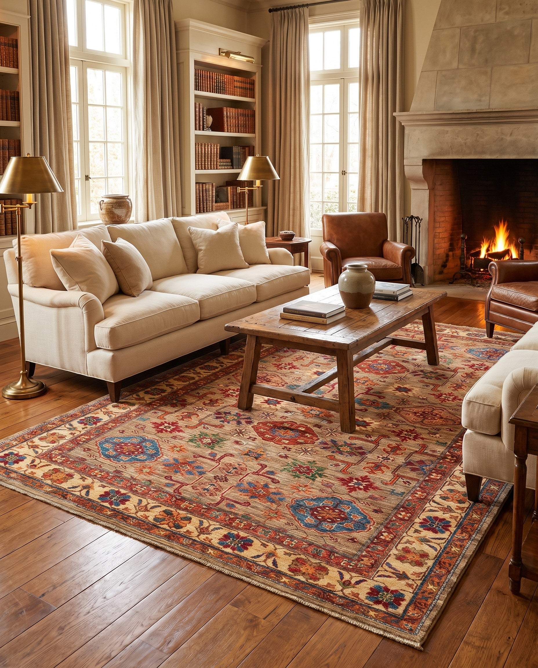 6' 7 x 9' 10 Hand Knotted Kazak Rug