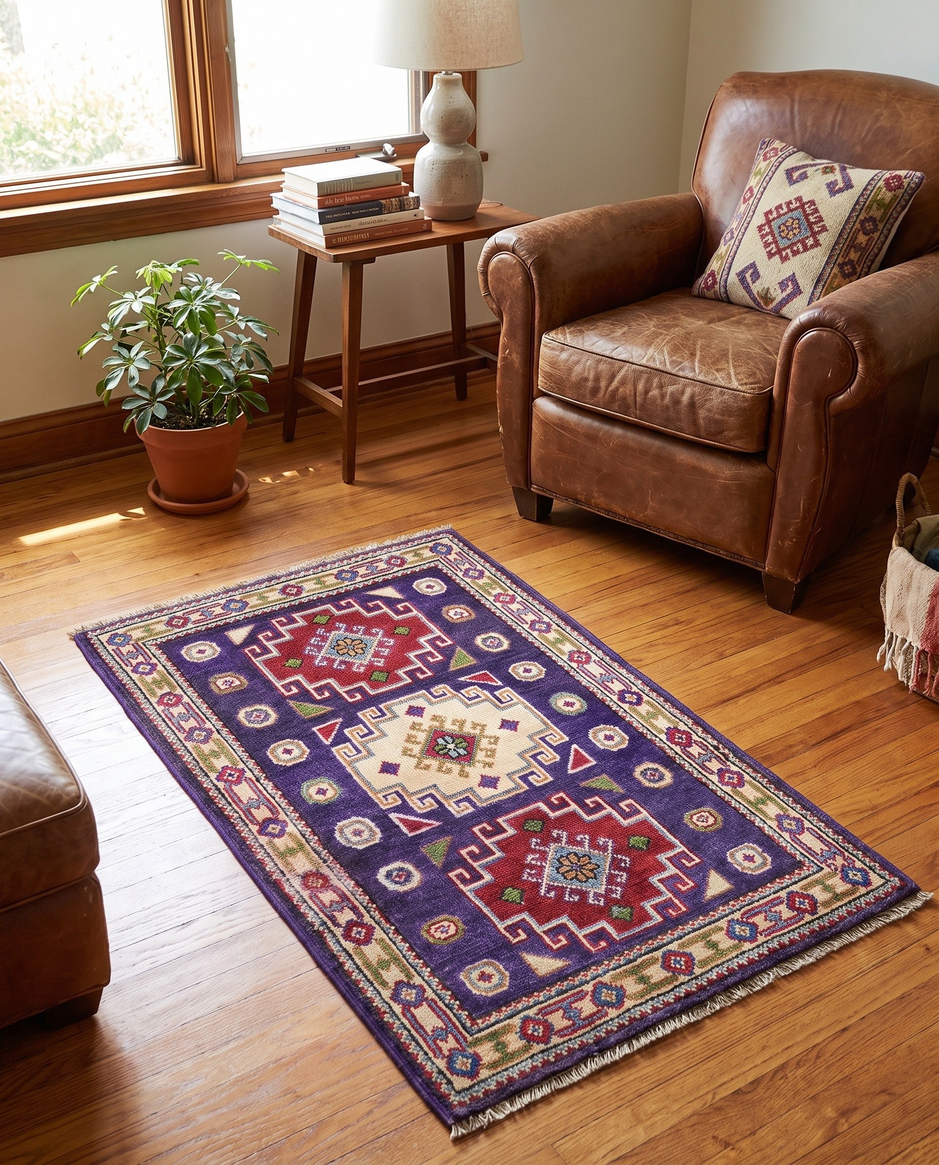 1' 11 x 3' 1 Hand Knotted Kazak Rug