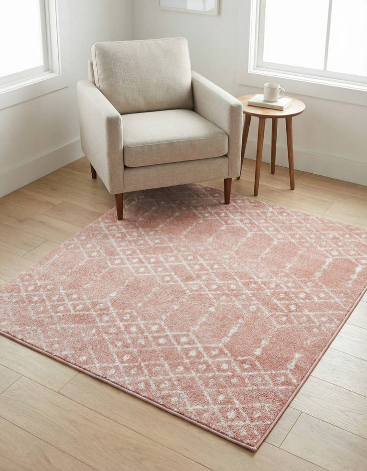 Detail image of 4' x 4' Paxon Trellis Square Rug
