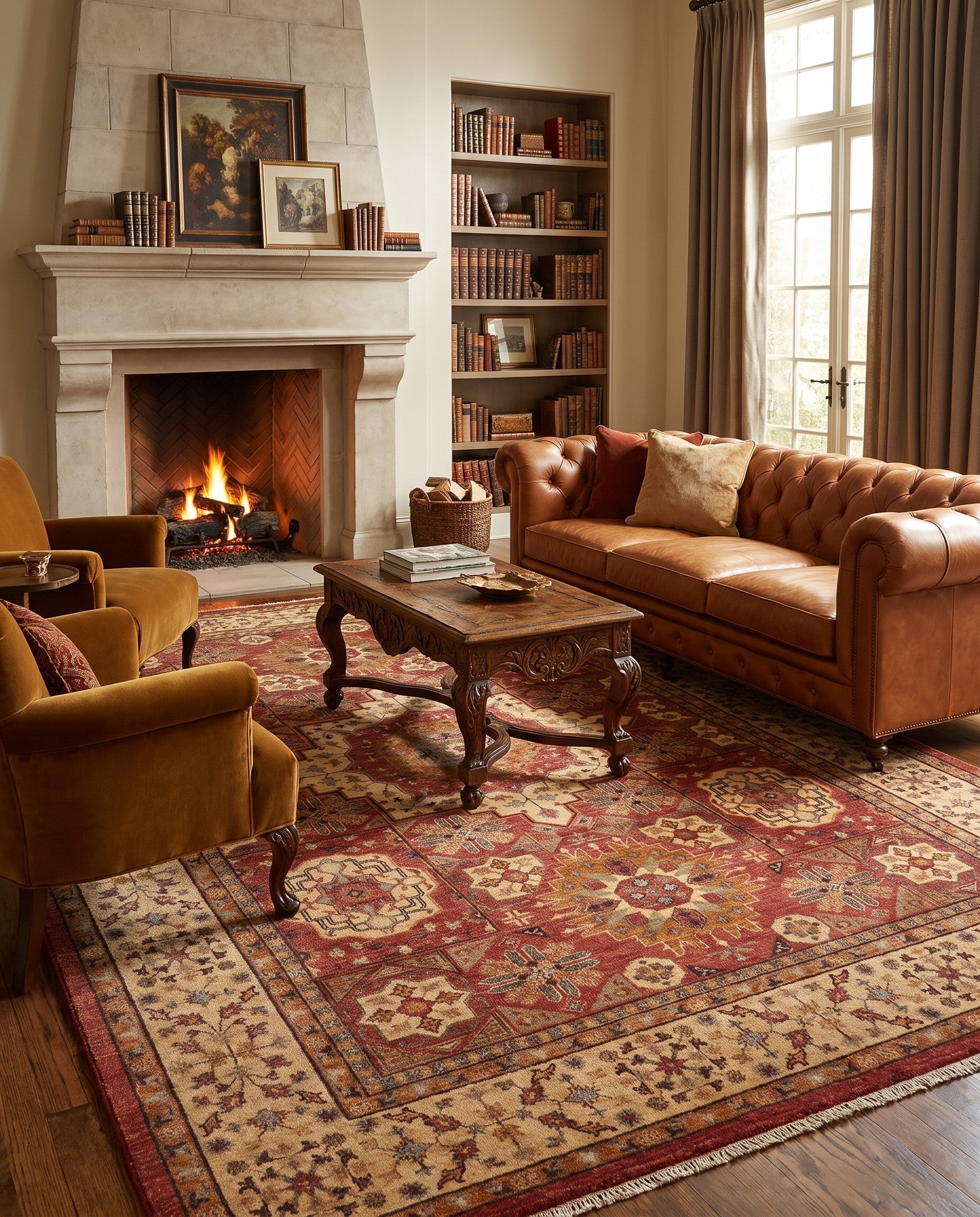 6' 9 x 9' 8 Hand Knotted Mamluk Ziegler Rug