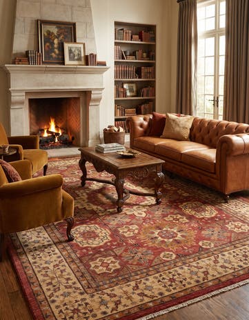 6' 9 x 9' 8 Hand Knotted Mamluk Ziegler Rug