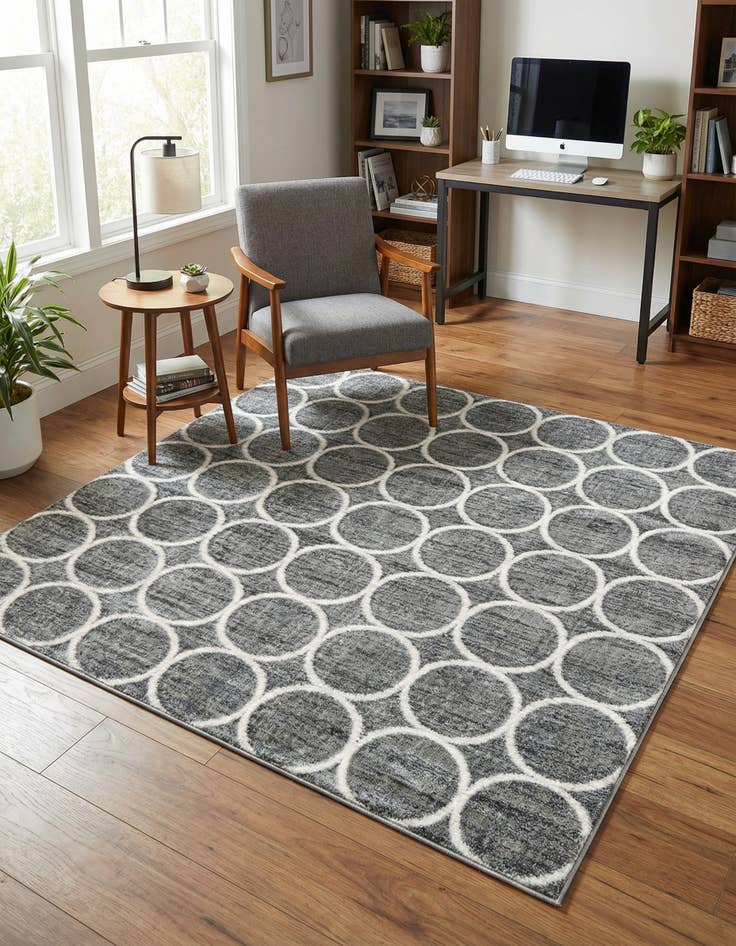 Detail image of 6' x 6' Lattice Trellis Square Rug