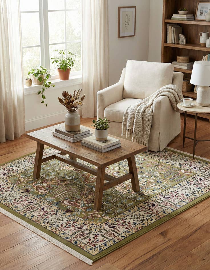 Detail image of 6' 1 x 6' 1 Nain Design Square Rug