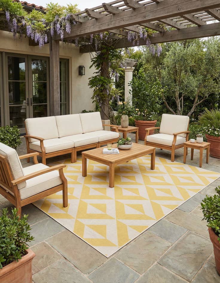 Detail image of 7' 10 x 7' 10 Washable Jill Zarin Napa Indoor / Outdoor Square Rug