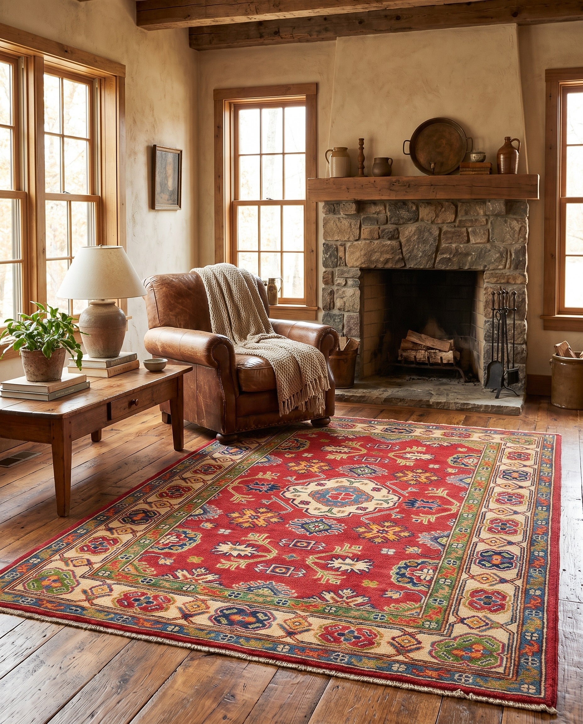 4' 2 x 6' Hand Knotted Kazak Rug