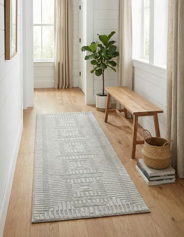 Twilight Stone Gray Textura Designer Runner Rug