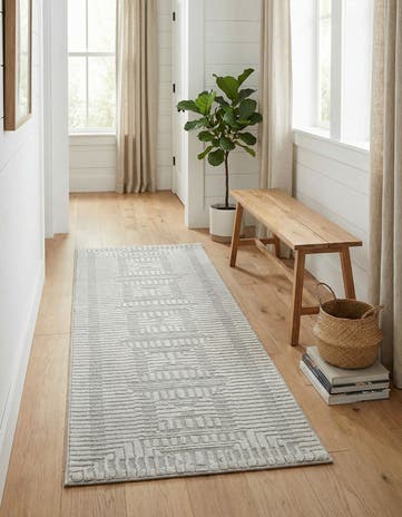 Twilight Stone Gray Textura Designer Runner Rug