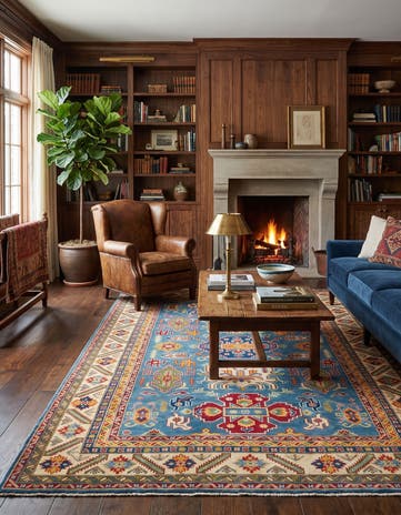 6' 8 x 9' 11 Hand Knotted Kazak Rug