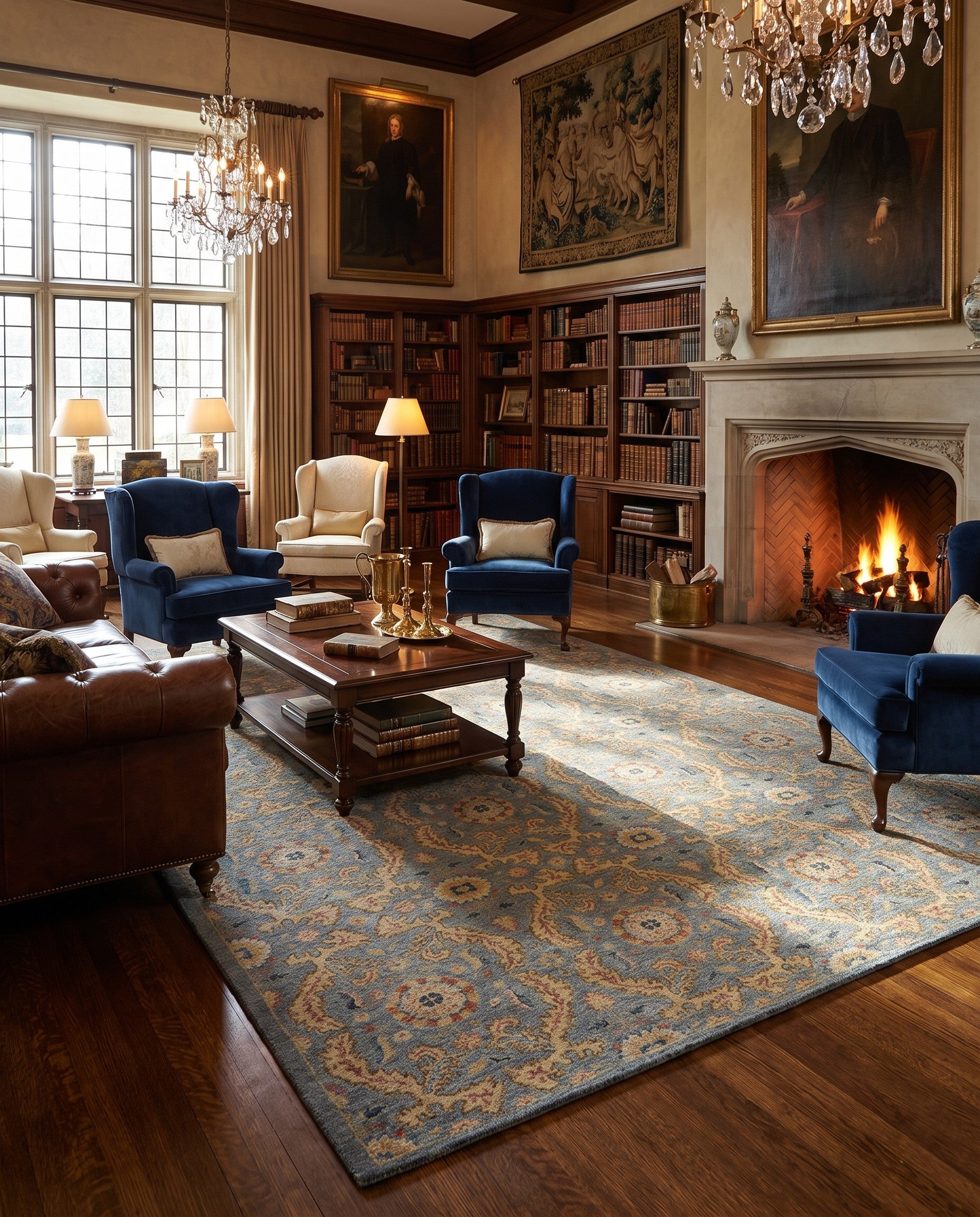 9' 1 x 12' 9 Hand Knotted Ziegler Rug