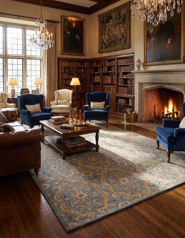 9' 1 x 12' 9 Hand Knotted Ziegler Rug