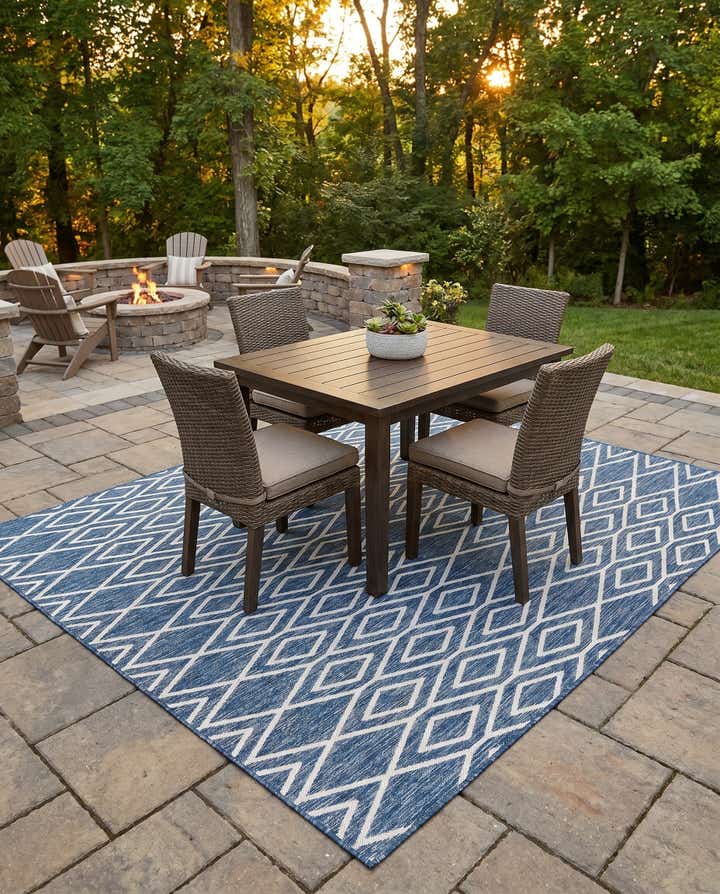 7' 10 x 7' 10 Easy-Clean Jill Zarin Turks and Caicos Indoor / Outdoor Square Rug