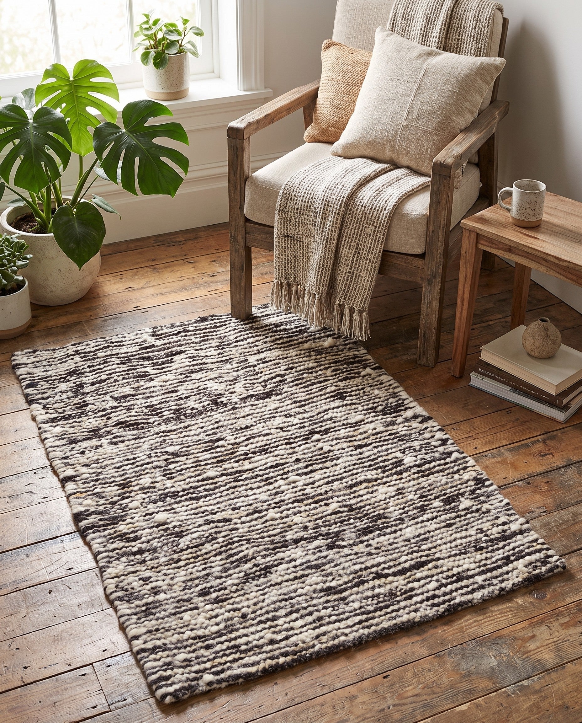 2' 1 x 3' Hand Knotted Moroccan Wool Rug