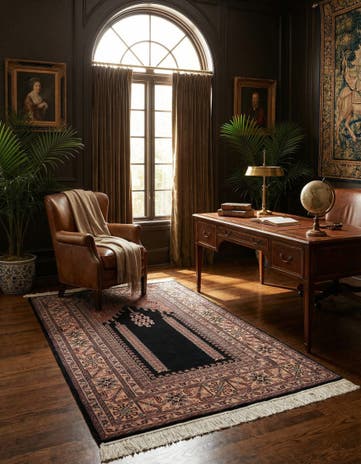 4' 2 x 6' 9 Hand Knotted Lahour Oriental Wool Rug