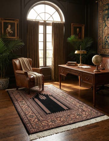 4' 2 x 6' 9 Hand Knotted Lahour Oriental Wool Rug