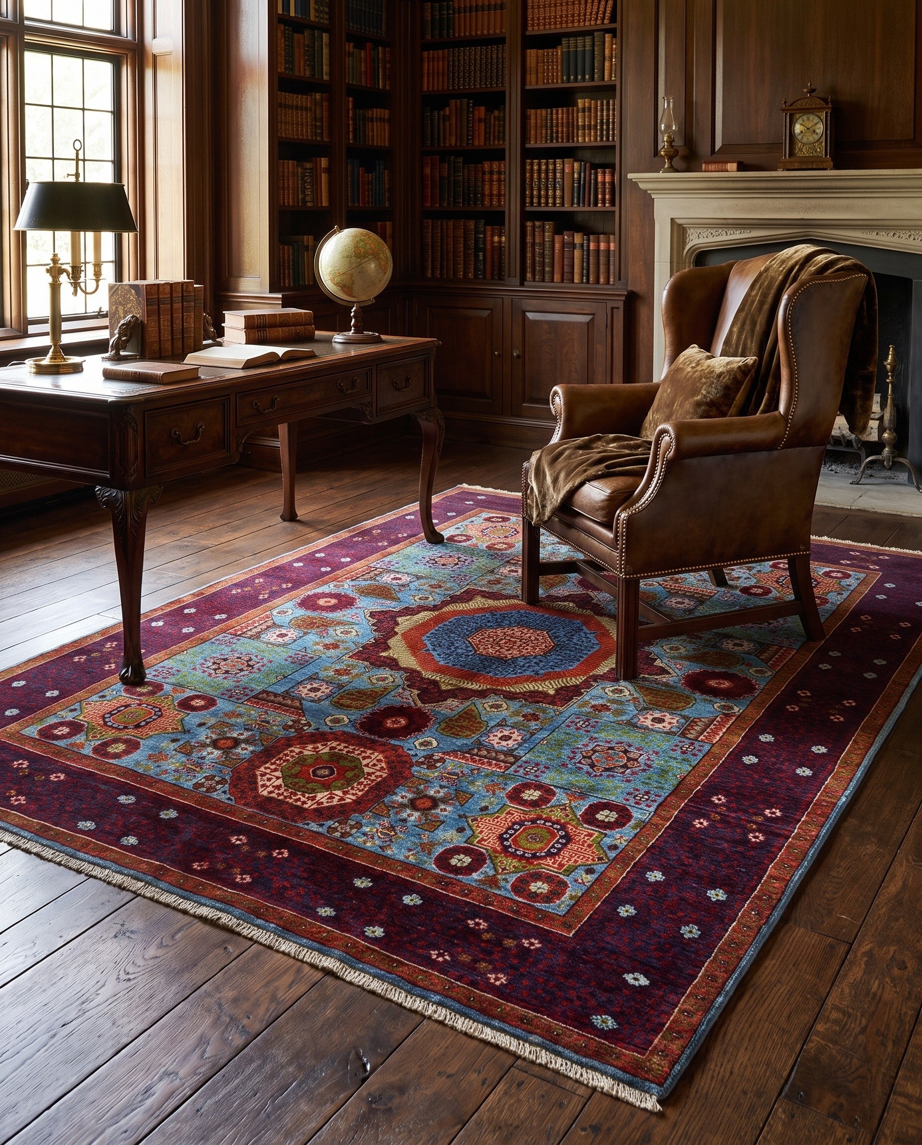 5' 9 x 7' 10 Hand Knotted Mamluk Ziegler Rug