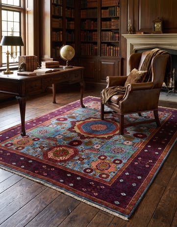 5' 9 x 7' 10 Hand Knotted Mamluk Ziegler Rug