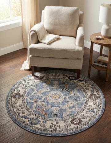 3' 3 x 3' 3 Eco Traditional Round Rug