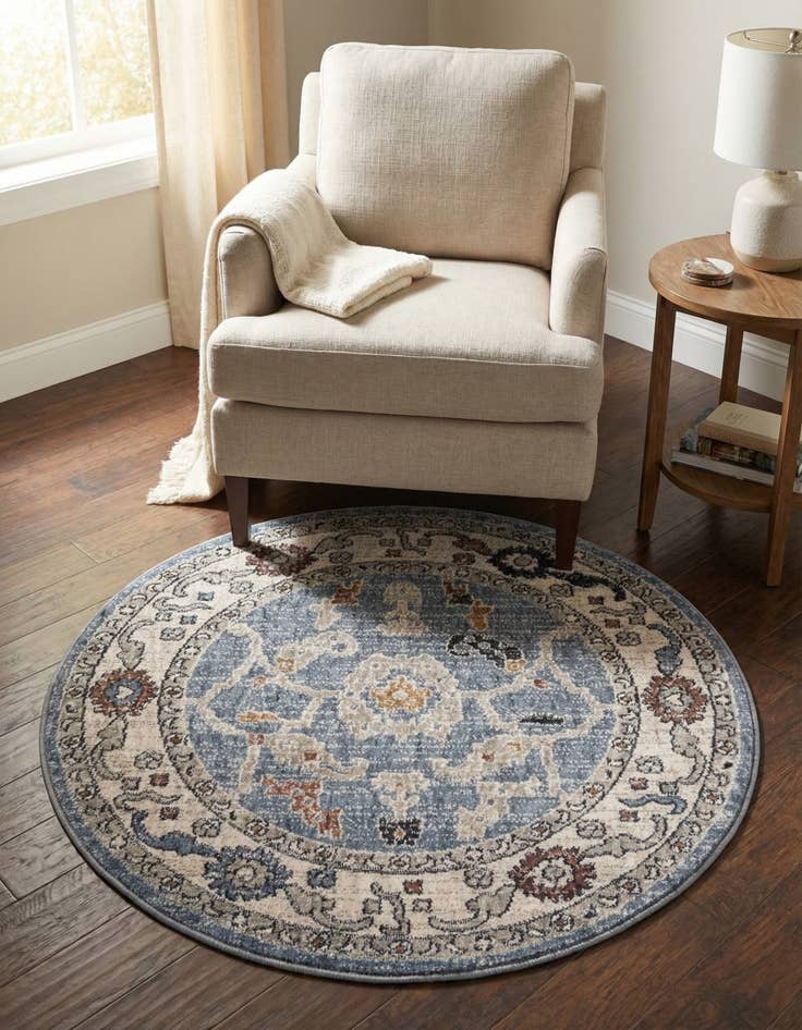 Detail image of 3' 3 x 3' 3 Eco Traditional Round Rug