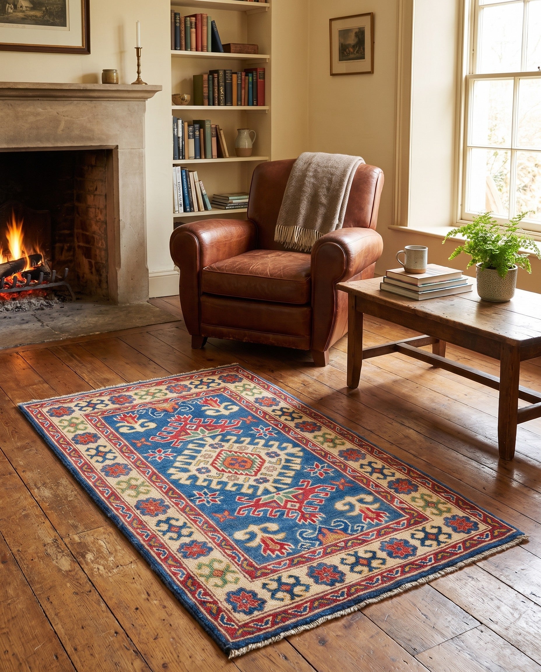 2' 6 x 4' 3 Hand Knotted Kazak Rug