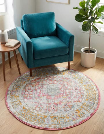 Pink Paragon Round Rug