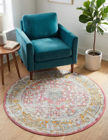 Pink Paragon Round Rug