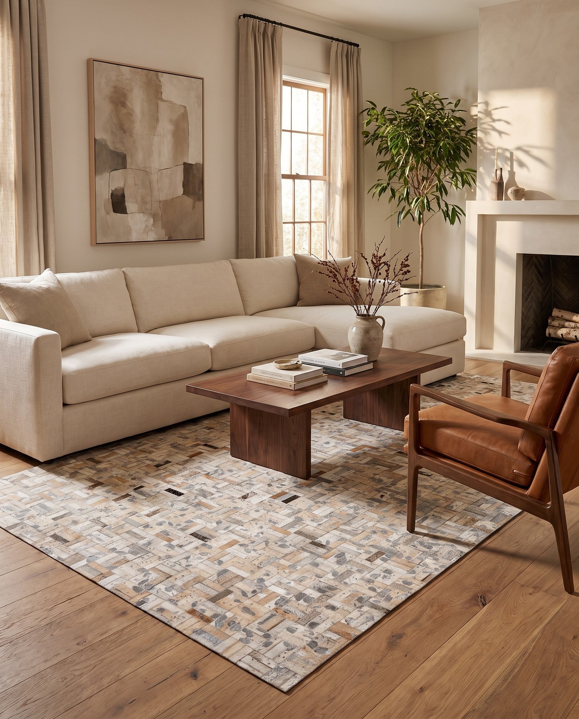 4' 11 x 8' 1 Cowhide Stocks Rug
