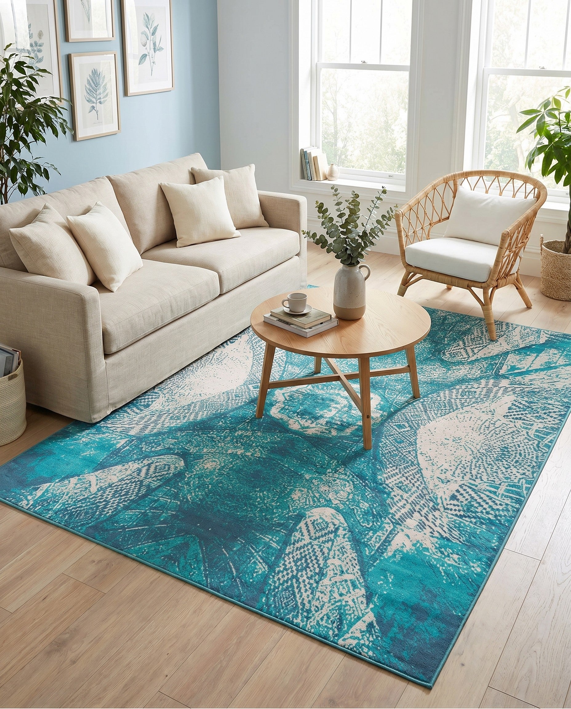 Turquoise Monte Carlo Rug