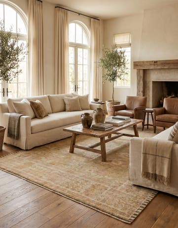 8' x 10' 2 Hand Knotted Oushak Wool Rug