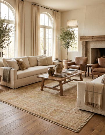 8' x 10' 2 Hand Knotted Oushak Wool Rug