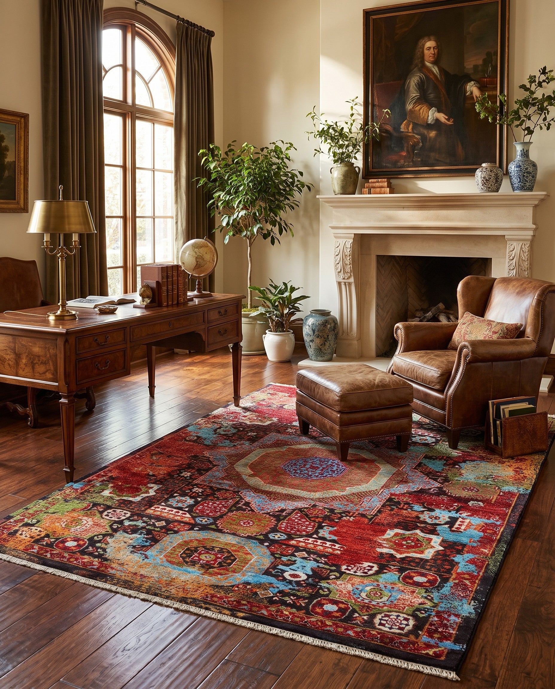 4' 10 x 6' 5 Hand Knotted Mamluk Ziegler Rug