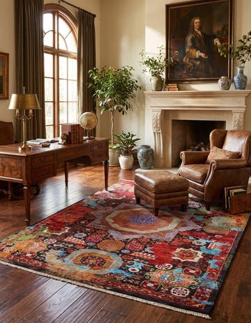 4' 10 x 6' 5 Hand Knotted Mamluk Ziegler Rug