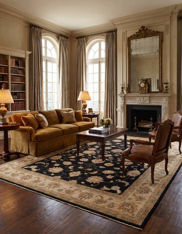 8' 11 x 11' 8 Hand Knotted Ziegler Rug