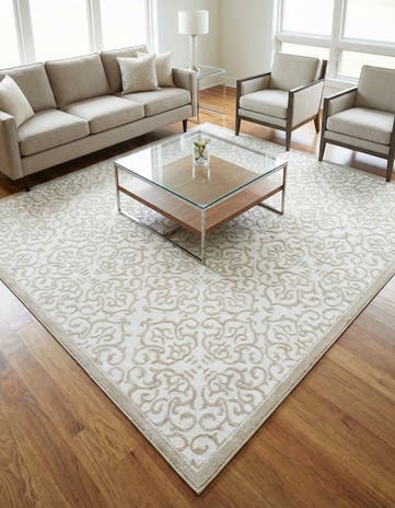 Snow White Himalaya Square Rug
