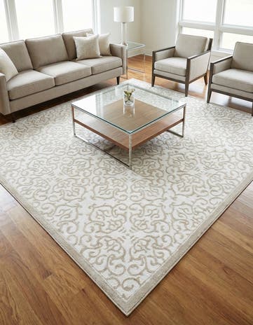 Snow White Himalaya Square Rug