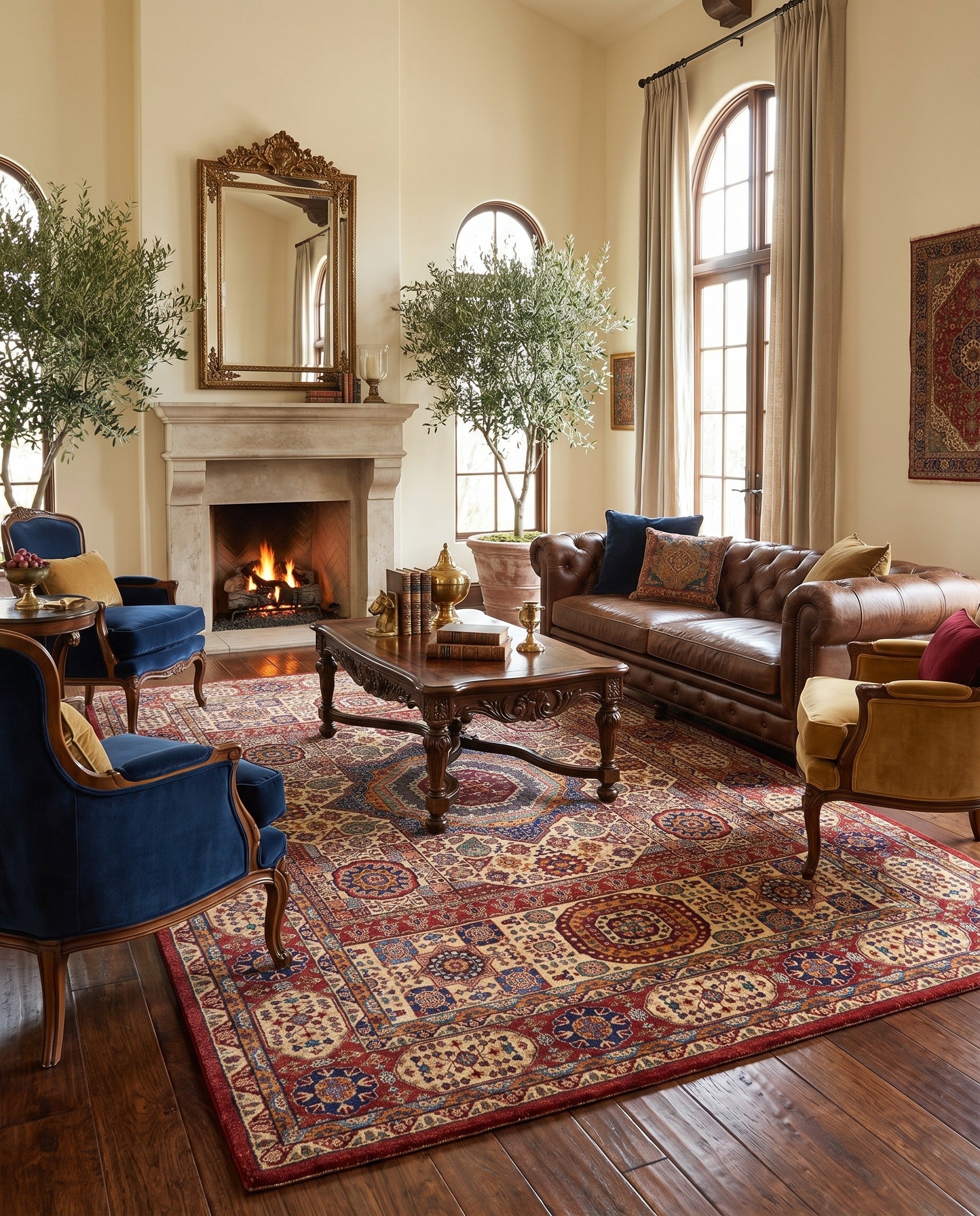 7' 1 x 10' Hand Knotted Mamluk Ziegler Rug