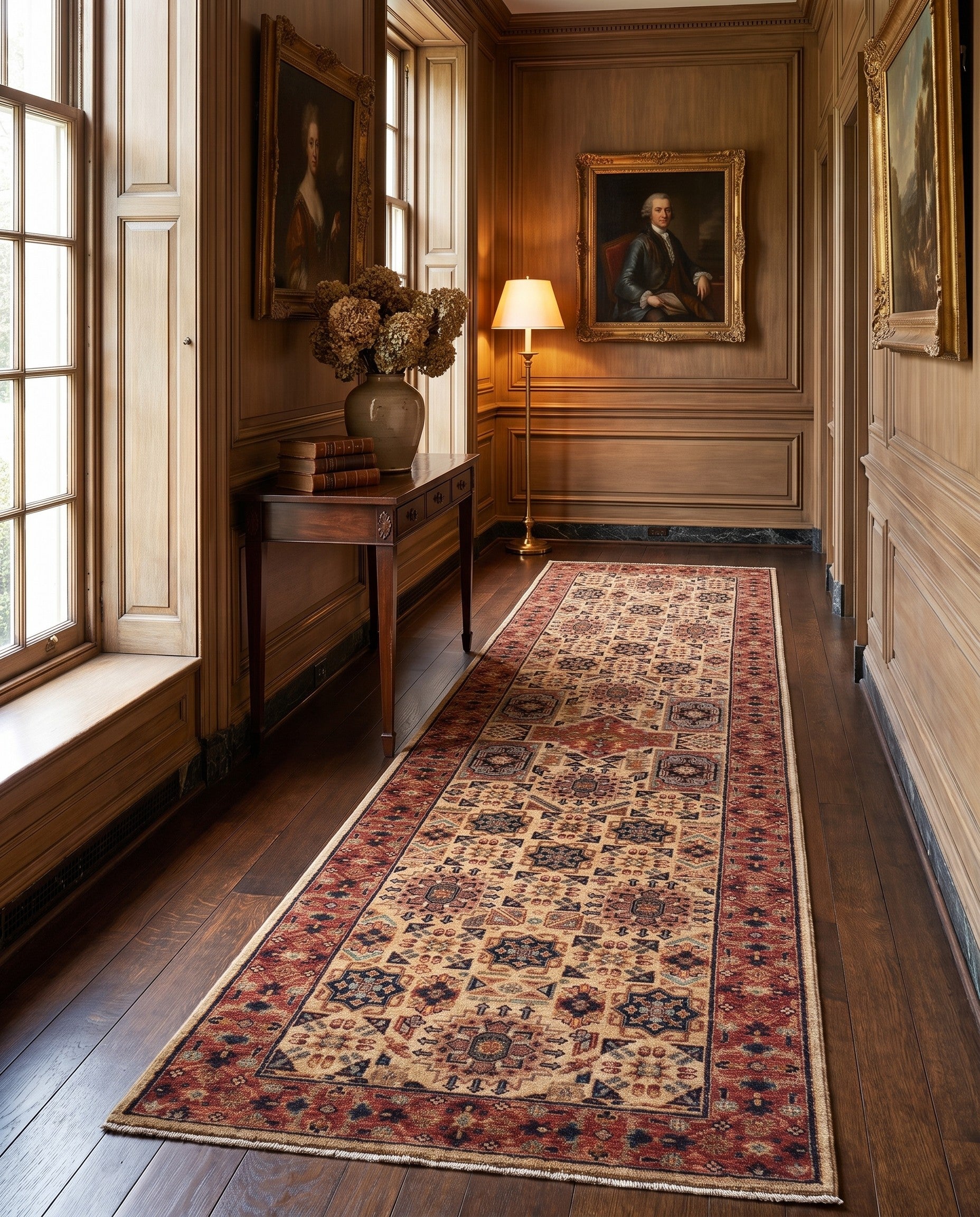 2' 8 x 9' 9 Hand Knotted Mamluk Ziegler Runner Rug