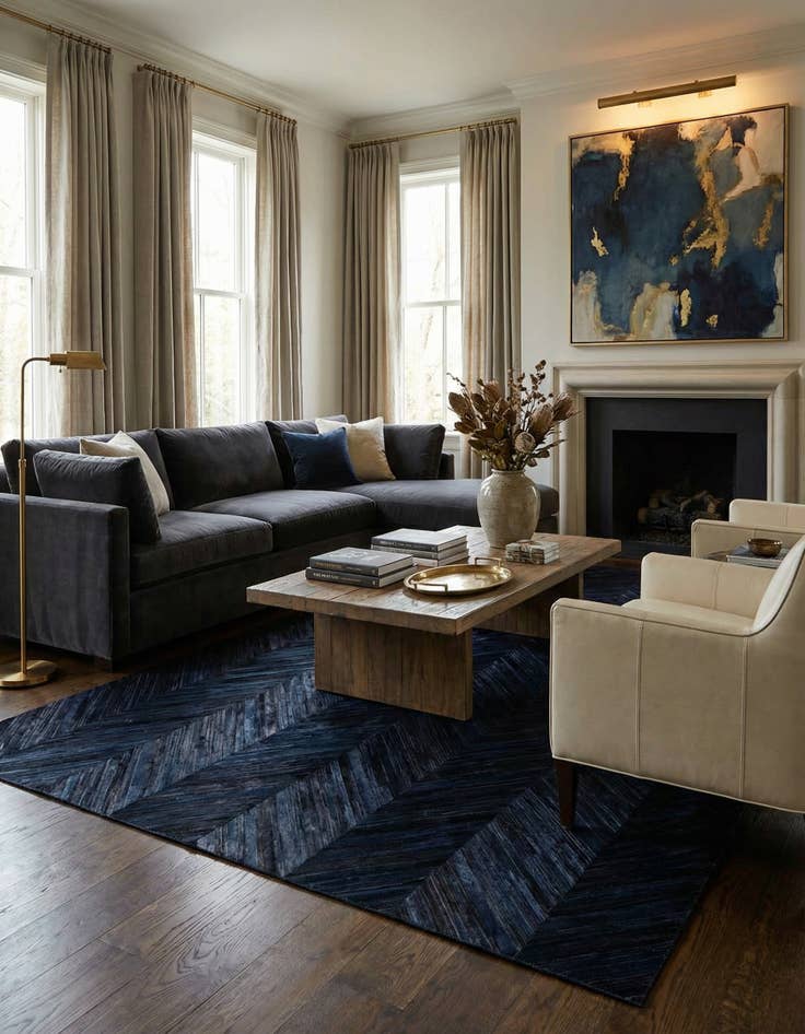 Detail image of 8' 2 x 10' 9 Cowhide - Patchwork Rug