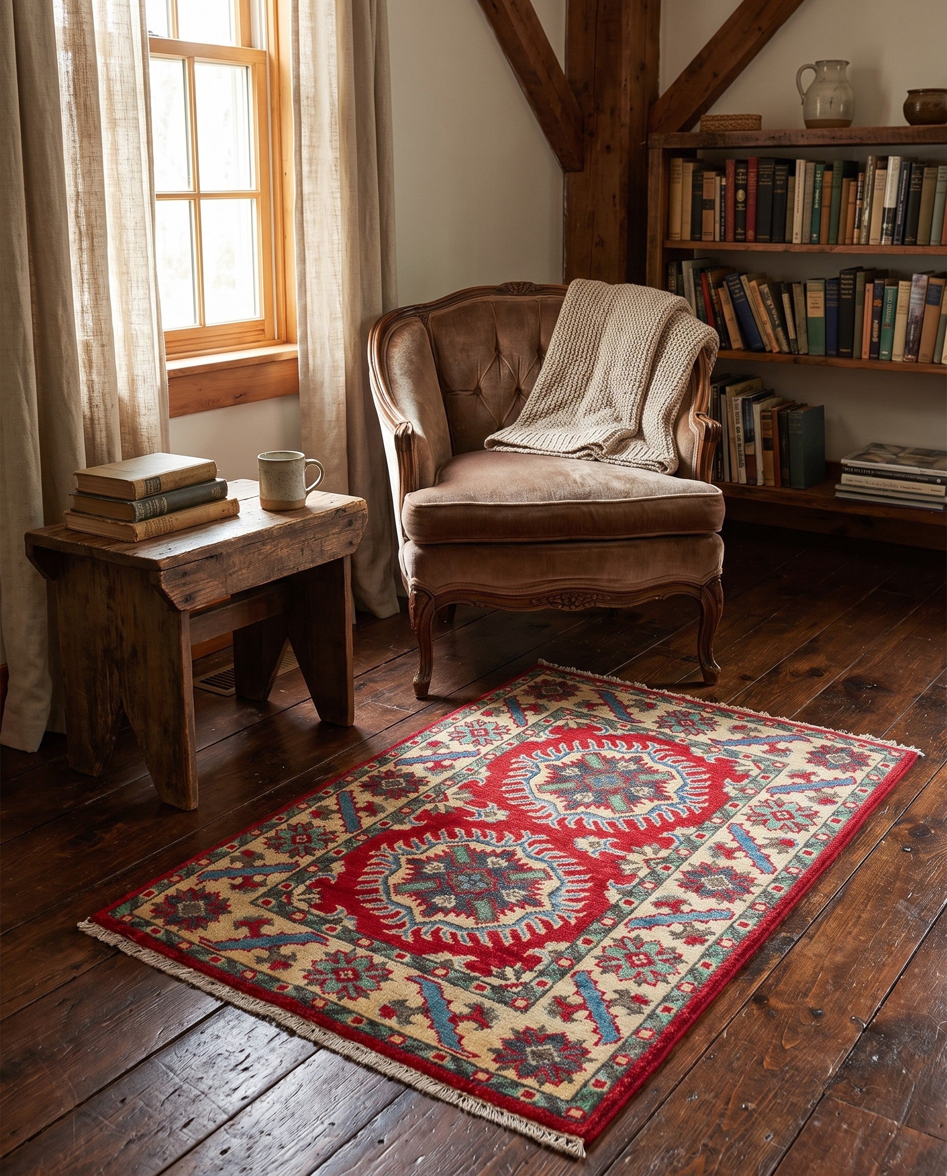 2' x 2' 10 Hand Knotted Kazak Rug