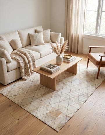 4' 1 x 5' 10 Cowhide Leather Rug