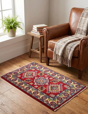 1' 11 x 2' 11 Hand Knotted Kazak Rug