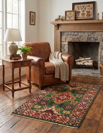 2' x 3' 1 Hand Knotted Kazak Rug