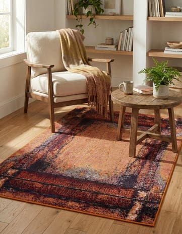 Orange Washable Hyacinth Rug
