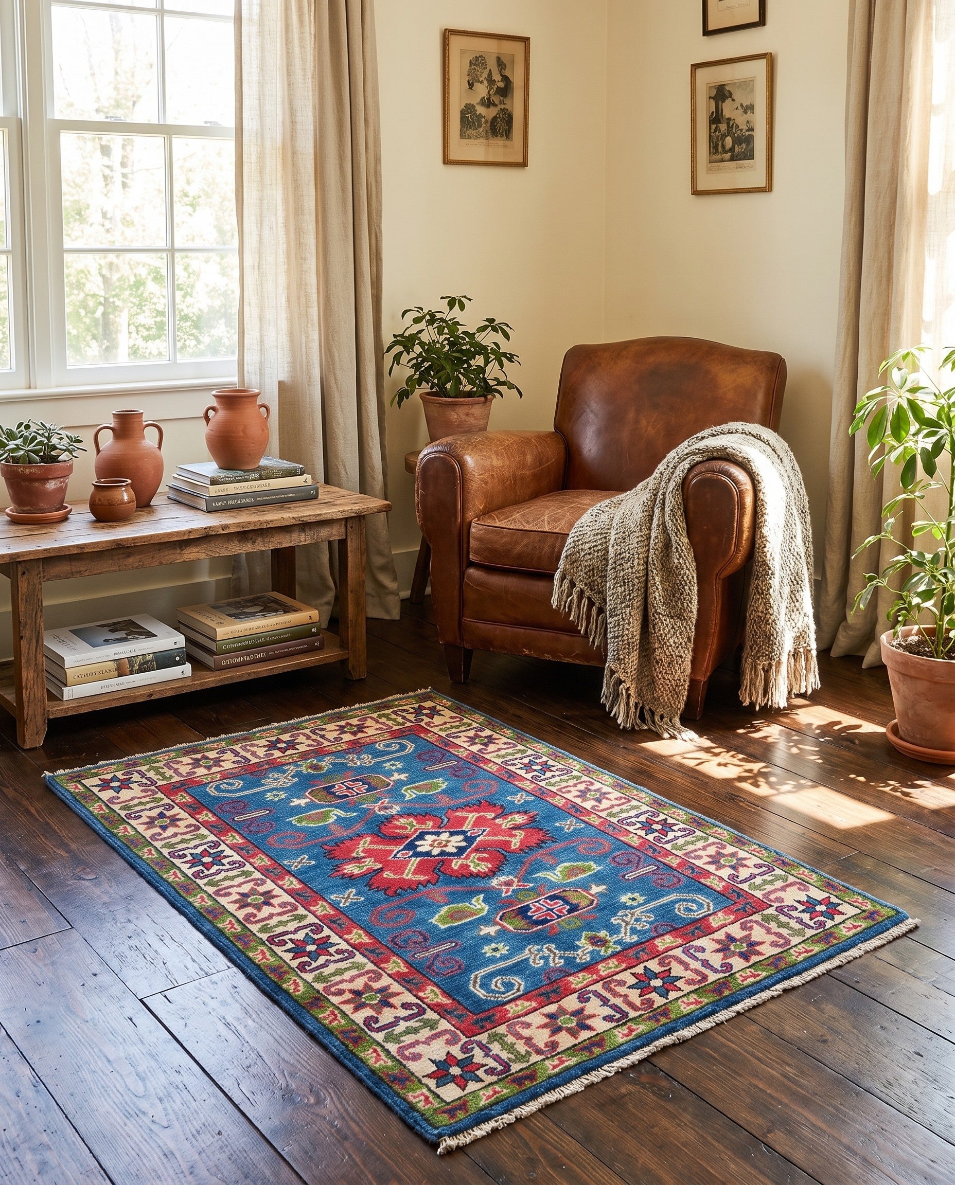 2' 9 x 4' 2 Hand Knotted Kazak Rug