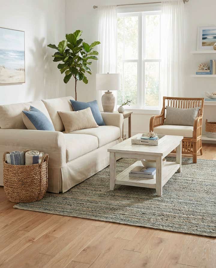 4' 1 x 6' 1 Hand Woven Palm Beach Jute Rug