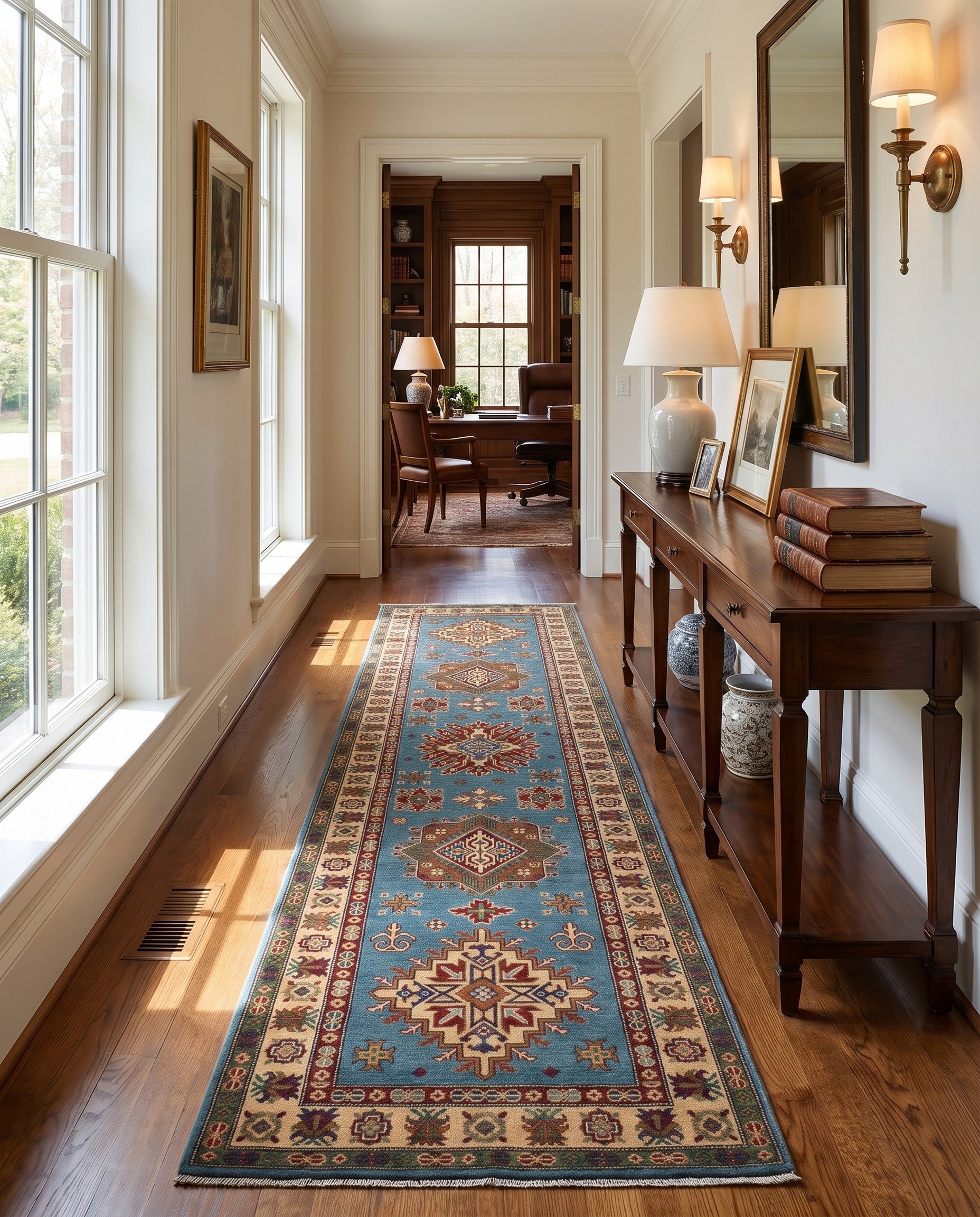 3' 2 x 11' 10 Hand Knotted Kazak Runner Rug